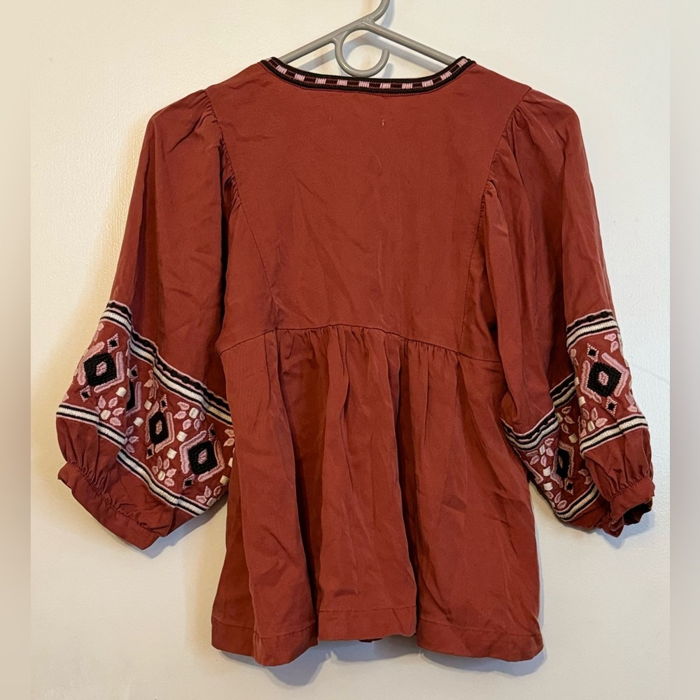 Marine Layer Boho Embroidered Blouse - image 4